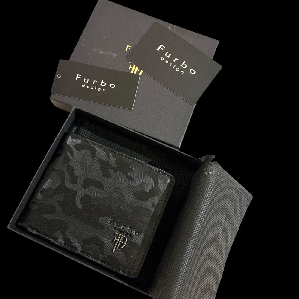 Black Camouflage Men's Wallet by FURBO - NWT